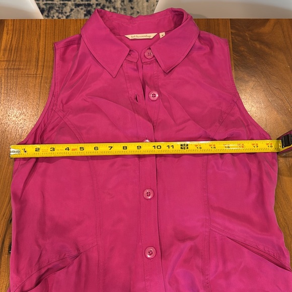 Soft Surroundings Sleeveless Pink Button-Up Dress - Picture 7 of 9